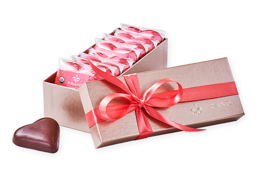 8pc Dark Caramel Hearts